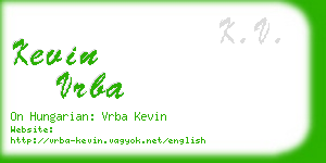 kevin vrba business card